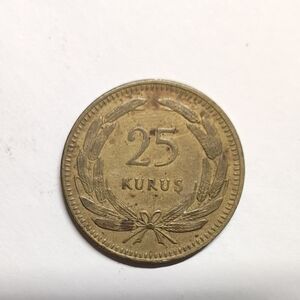 1948 Turkey 25 Kurus Coin Vintage